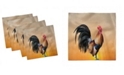 Ambesonne Rooster Set of 4 Napkins, 18" x 18"